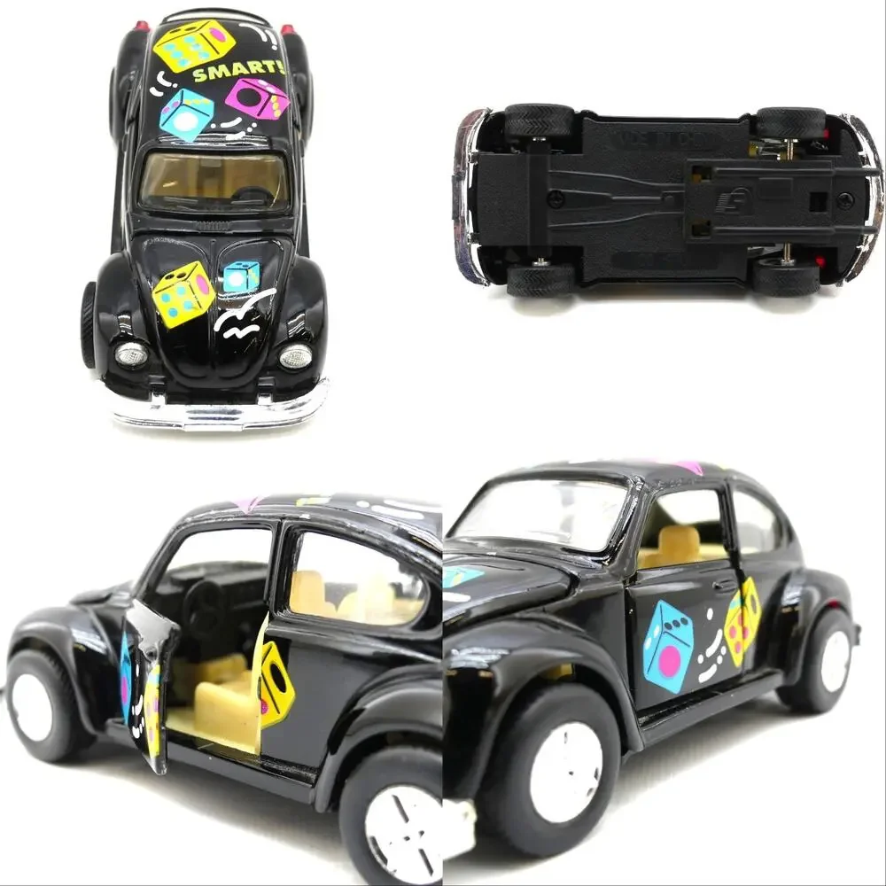 Lot of 4 Vintage VW Volkswagen Beetle Bus Toy Cars Diecast Plastic Collectibles